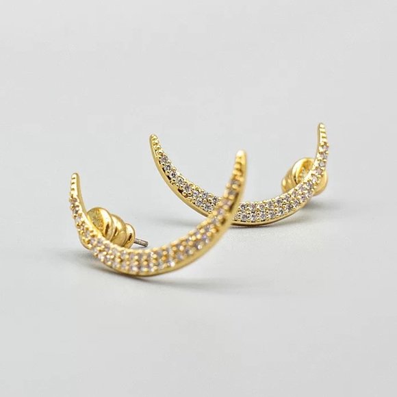 Anthropologie Embellished Crescent Earrings - Picture 5 of 6